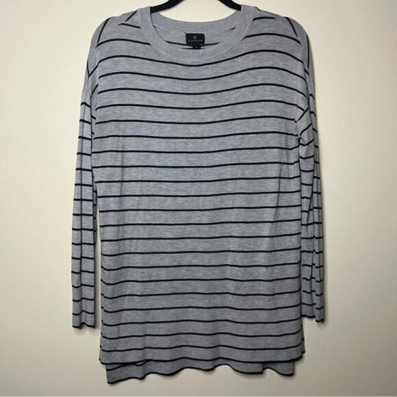 WORTHINGTON Longlined Striped Lightweight Cozy Knit Top - Picture 1 of 6